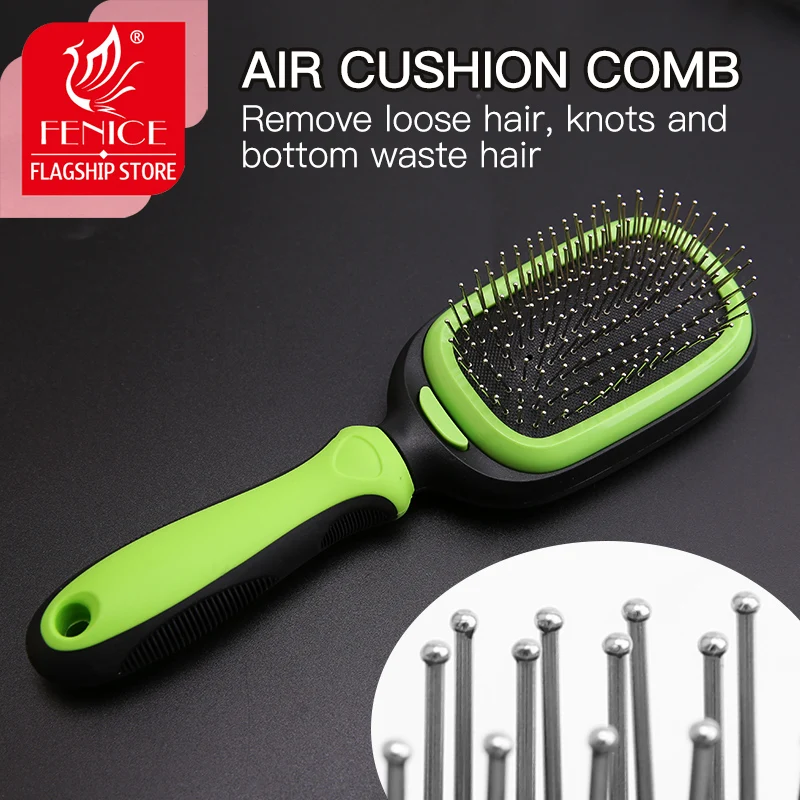 Fenice 5-IN-1 Air Cushion Pet Grooming Comb Dog Cat Massage Comb Flocking Hair Removal Open Knot Comb