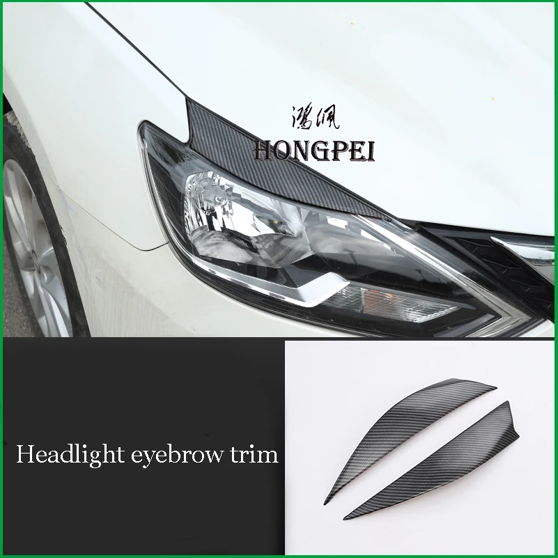 

Car styling Headlight Eyebrow Decorative Head Light Eyelid Cover Sticker Trim For Nissan Sentra 2016-2019 Exterior Auto Parts