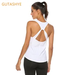 Canottiere da Yoga Sexy senza schienale per donna senza maniche Sport Fitness T Shirt allenamento camicie da Yoga Quick Dry Athletic Running Vest Lady