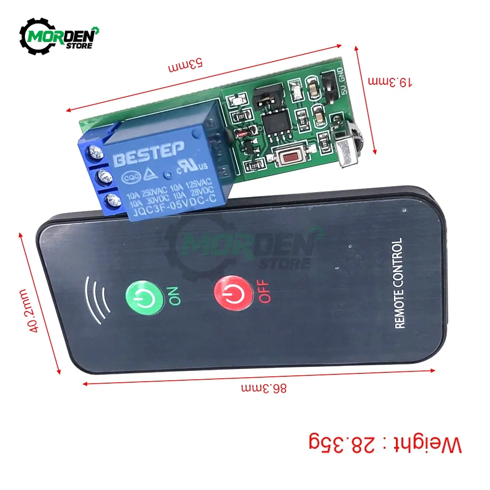 IR 1 5V Channel Infrared Receiver Driving Switch Relay Driver Module Board + Active Remote Controller Power Supply