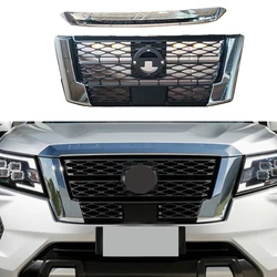 For NP300 Front Grill For Navara NP300 Pro-4X 2021 2022 Racing Grills Front Bumper Grille Grilles Cover Grill Mesh With Lights