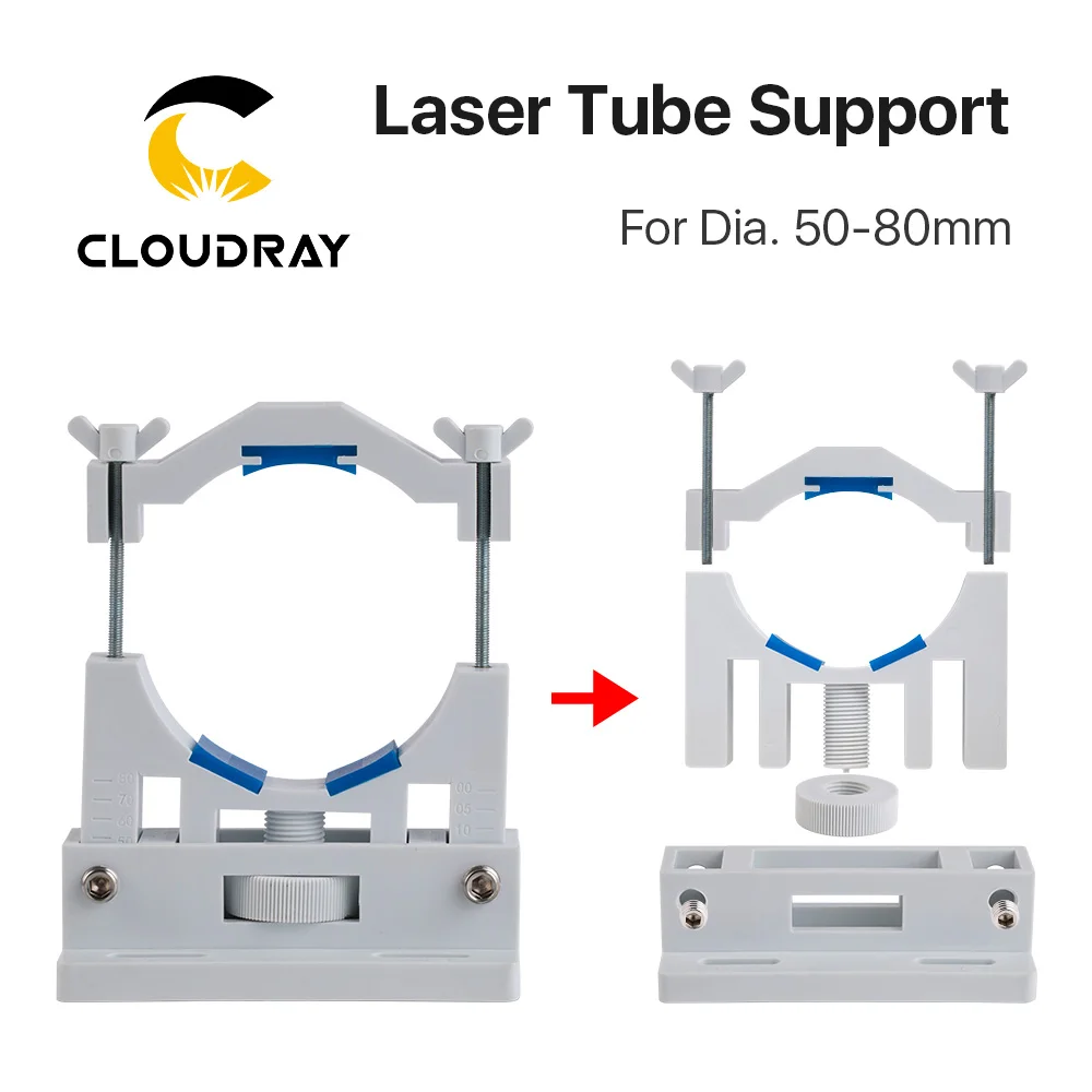 Support de Tube Laser Co2 en plastique Flexible 50-80mm pour Machine de découpe et gravure Laser 50-180W modèle A