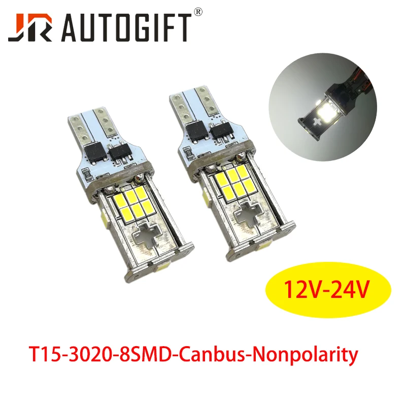 

10pcs T15 LED Bulbs 3020 18SMD Canbus nonpolarity LED Backup Light 921 912 W16W LED Bulbs Car Reverse Lamp White DC12V-24V