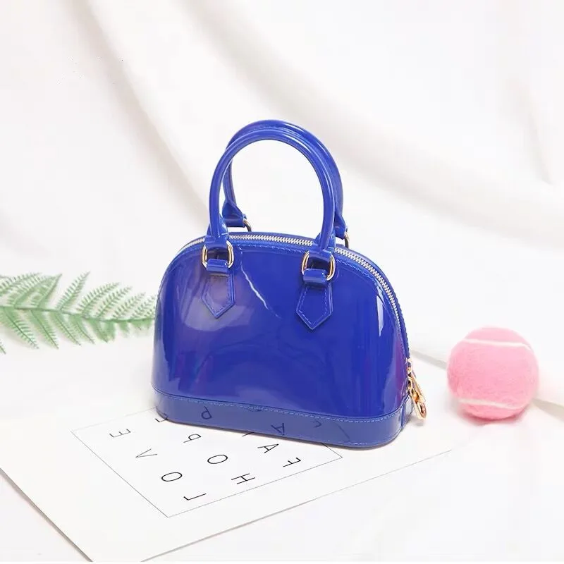 Just Tao! HOT SALE Woman\'s PVC handbags Girls Candy Colors Totes bag Child fashion shell purse Kid mini shoulder bags JT071-2