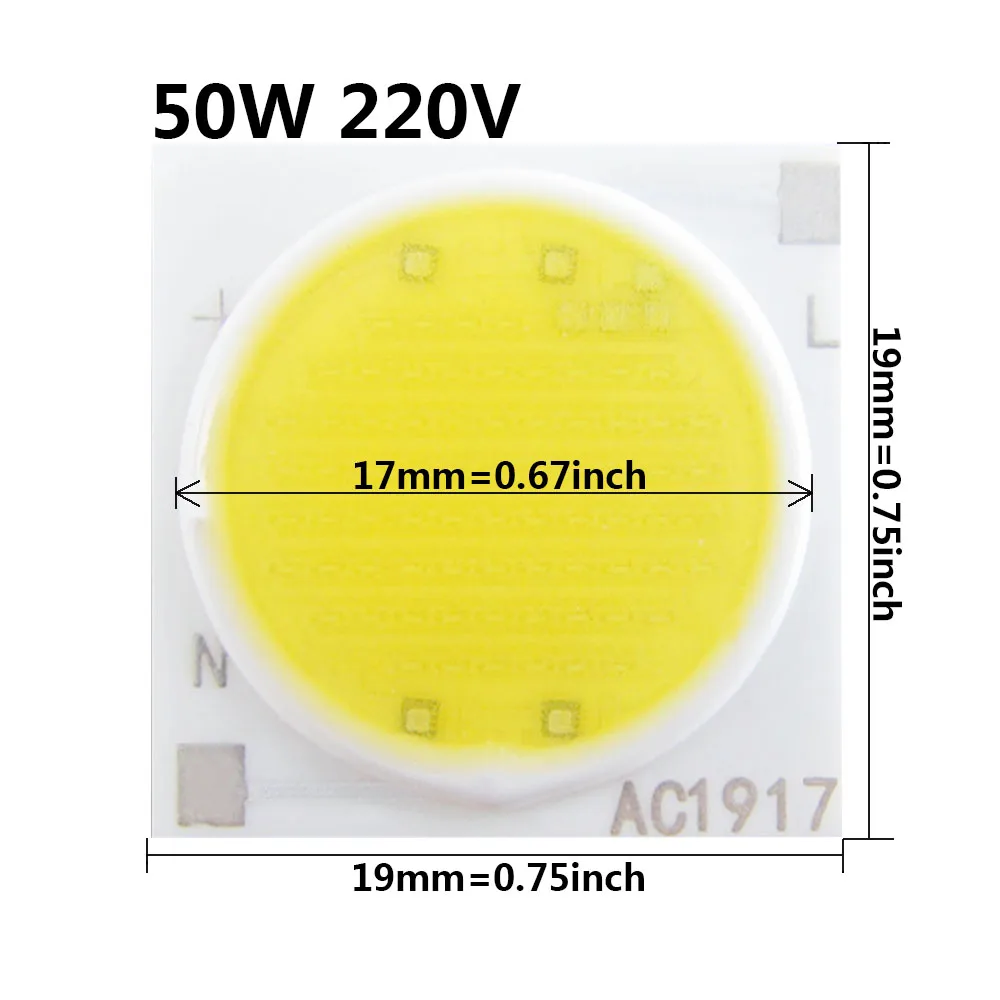 Imagem -06 - Base de Cerâmica Led Chip Cob 12w 15w 20w 30w 50w Ac220v 3w 5w 7w 9w Diodo para Holofotes Peças de Reparo Faça Você Mesmo 10 Peças