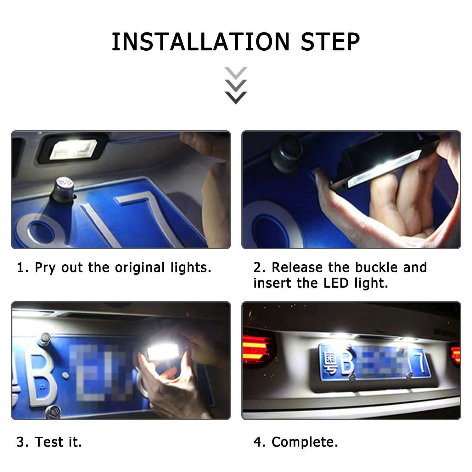 2x Number License Plate Light Lamp No Error 18SMD LED 12V 6500k White for VW Golf MK4 MK5 MK6 Passat Polo CC Eos Car Accessories