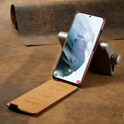 flip vertical Case For Samsung Galaxy s25 S24 S23 S26 Ultra vintage Luxury Leather business full Cover
