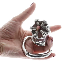 CBT CHASTITY FLOWER OF THORNS Stainless Steel Chastity Cage With With arc-shaped Cock Ring BDSM toys Bondage Fetish cock toys