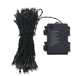 Guirnalda de luces LED impermeables para decoración al aire libre, 10M, 20M, funciona con pilas, 8 modos, Navidad, vacaciones, boda, fiesta