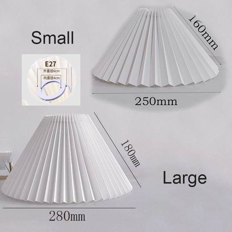 Japan Style Pleats Lampshade for Table Lamps E27 Creative Standing Desk Lamp Shade for Bedroom White Flower Lamp Holders 25/28cm