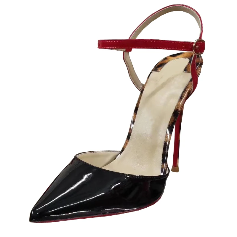 

Customized Color Pointed Toe Two Pieces Ankle Strap Women Sandals Elegant Sexy Super High Heels Dress Shoes