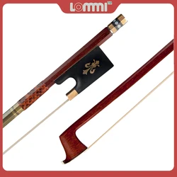 LOMMI-Arco de violín profesional, accesorio de madera de Pernambuco 4/4 Natural, pelo liso, gran equilibrio, lazo de cuerda