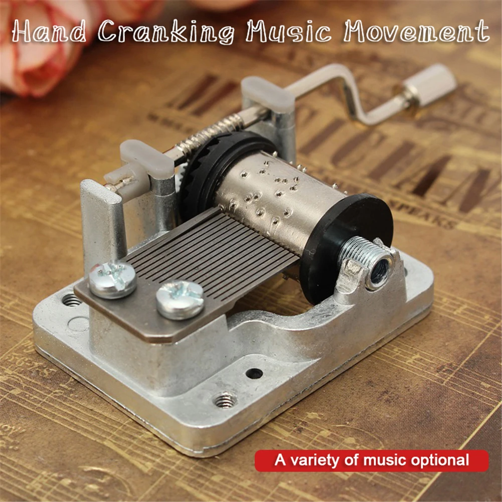 Mini Music Box Hand Cranking Music Movement Transparent DIY Music Box for Christmas Gift Festival Christmas A Variety Of Music