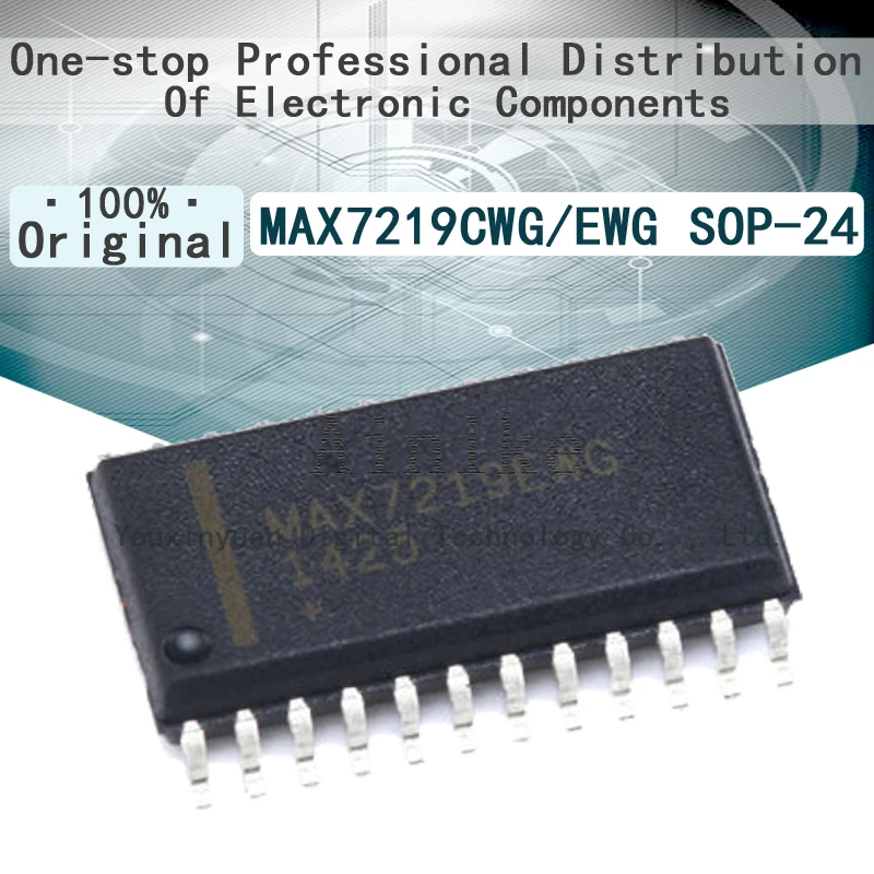 

10/Pcs New Original MAX7219CWG MAX7219EWG MAX7219 SOP-24 Serial interface 8-bit LED display driver SOIC-24