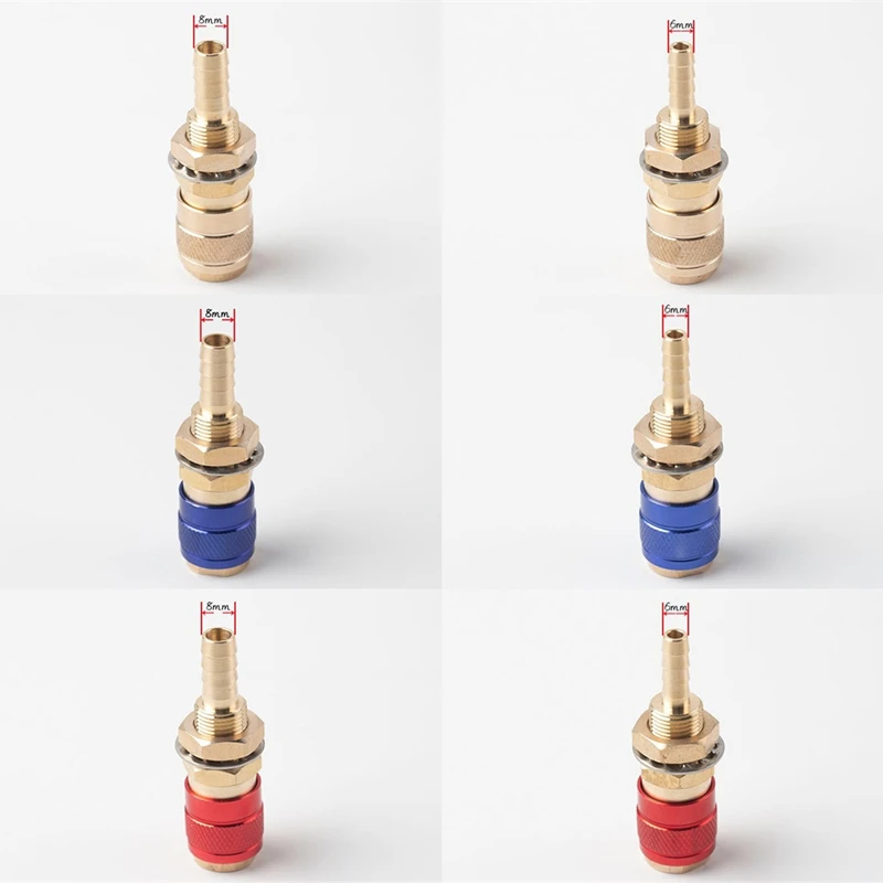 Water Cooled Gas Adapter Quick Connector Fitting For TIG Welding Torch or MIG Welding Torch Plug 6/ 8mm Plug Oil Brass Joints