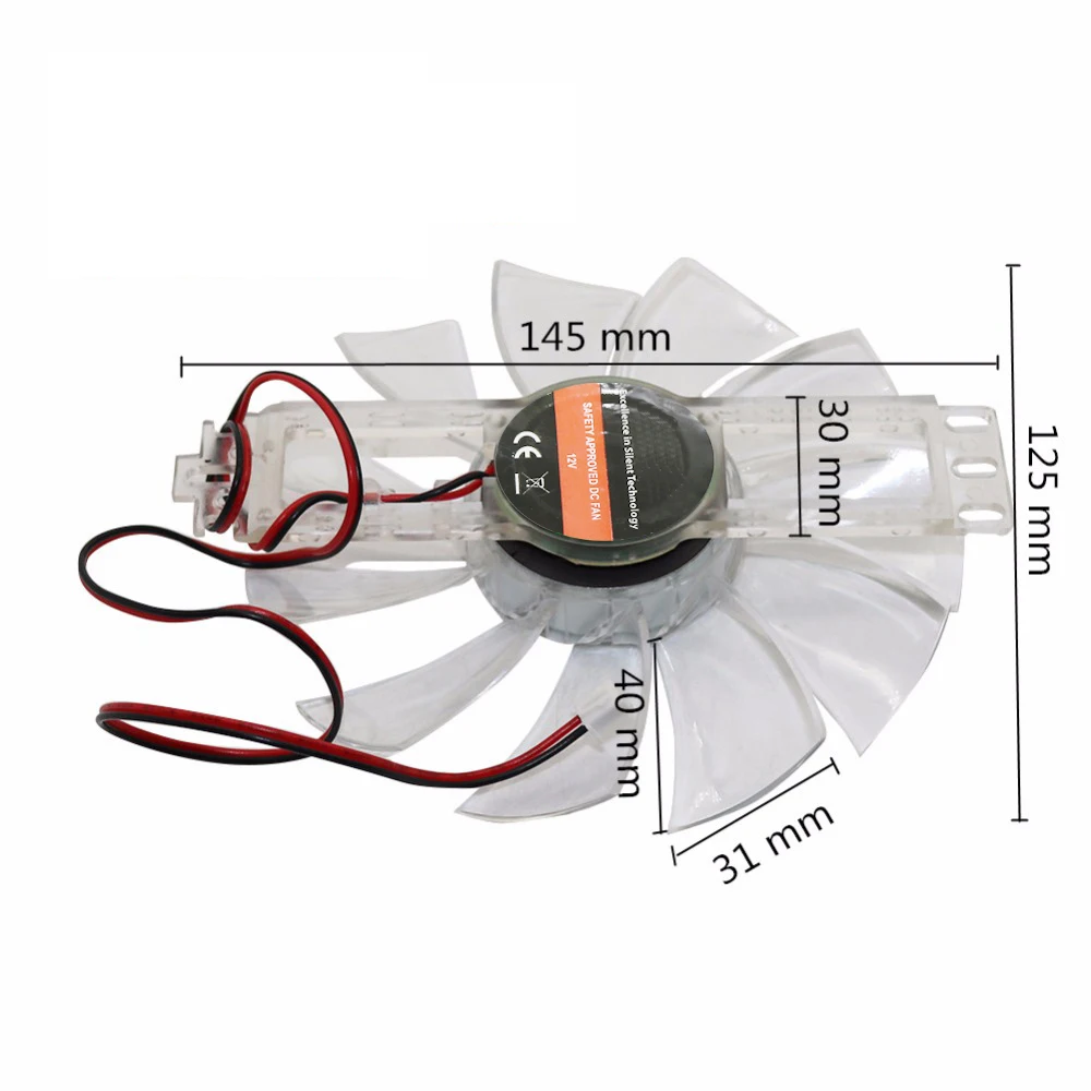 11 Leaves Chicken Incubator Accessories DC 12V 0.35A/0.32A Brushless Fan Plastic Transparent Color Cooling Fan 1 Pc