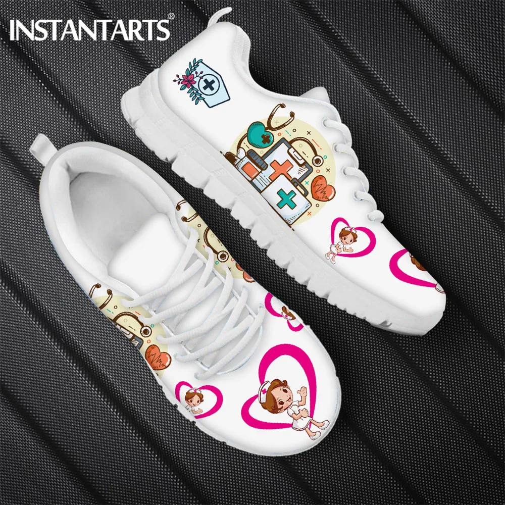 

Женские кроссовки INSTANTARTS, повседневная обувь на плоской подошве, забавные мультяшные физиотерапевтические брендовые дизайнерские, весенняя обувь для медсестер