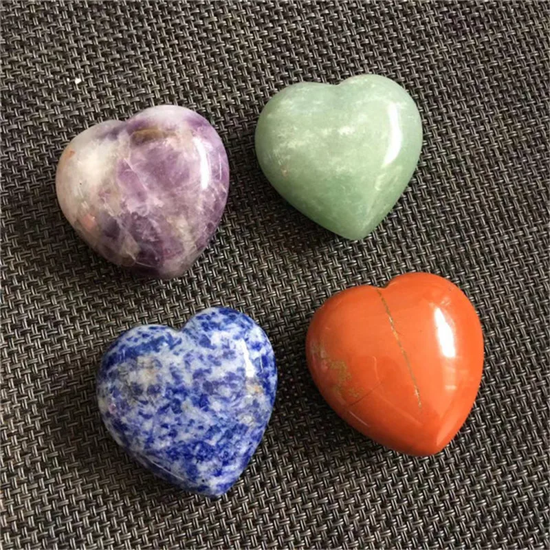 Beautiful mixed material crystal heart shaped quartz healing stones for folk crafts