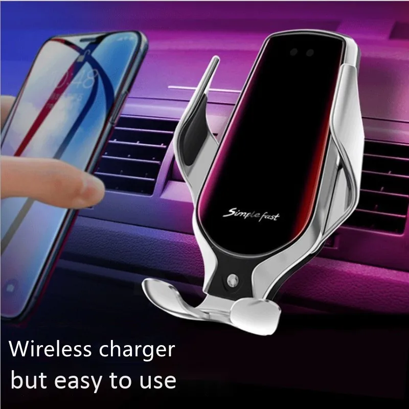 Mobile phone car bracket multifunctional 10w 5V smart automatic induction clip usb fast smartphone wireless charger holder base