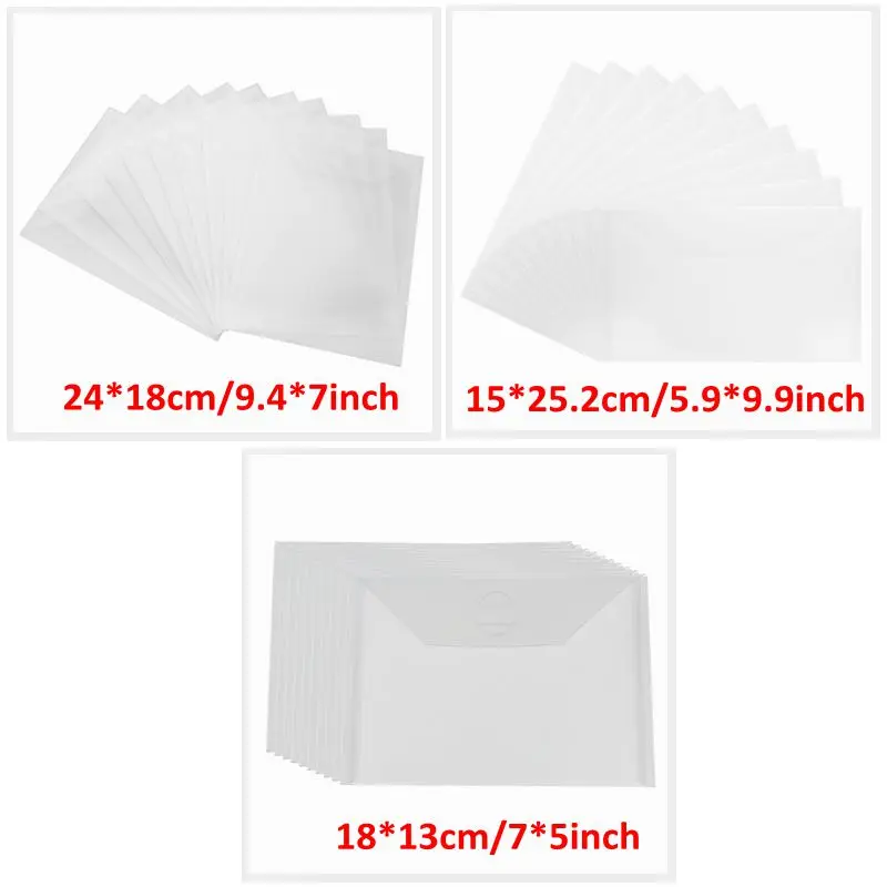 

10pcs/lot 18*24cm / 15*25.2cm /18*13cm Transparent Plastic Folder Bags For Storing Cutting Dies Stamps Embossing Making Template