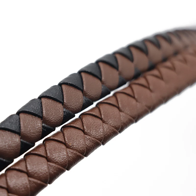 0.5/1meter Vintage Brown Black 12mm Width Flat Genuine Leather Cords for DIY Leather Bracelet Jewelry Making Findings Wholesale