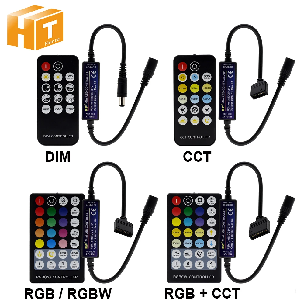 

New Arrival LED Strip RF Remote Controller for Single Color / Double White / RGB / RGBW / RGB+CCT LED Strip Control.