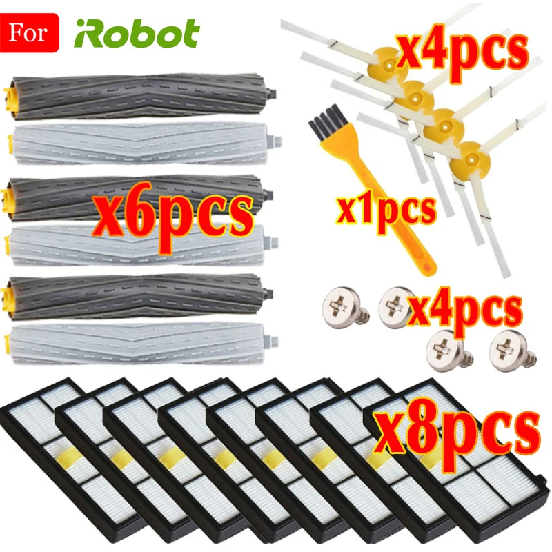 Filter Angle-Free Debris Extractor Set Brush For iRobot Roomba 800 900 Series kits Replacement Parts 805 860 871 880 890 960