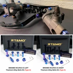 (Type A) RTAMO Titanium Brake Lever Bolts Kit for Brembo RCS/RCS CC Left and Right Brake Master Cylinder