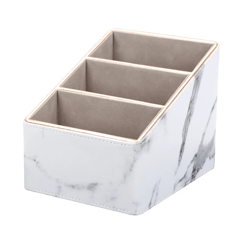 

Multifunctional Desktop Storage Box Marble Pattern Entrance Coffee Table Bedside Mobile Remote Control Leather Storage Box