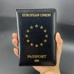 Okładka na paszport unii europejskiej pokrowce na paszporty etui na paszport Pu uchwyt na portfel podróżny Passeport Holder