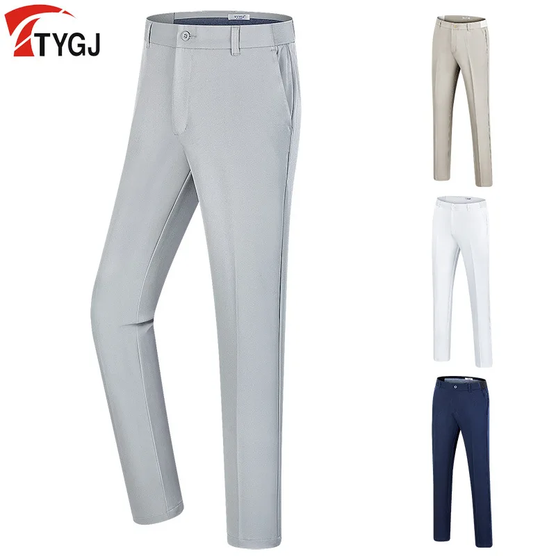 

TTYGJ Golf Pants Men's Pants Elastic Sports Pants Elastic Belt Summer Casual Thin Slim Men's Pants