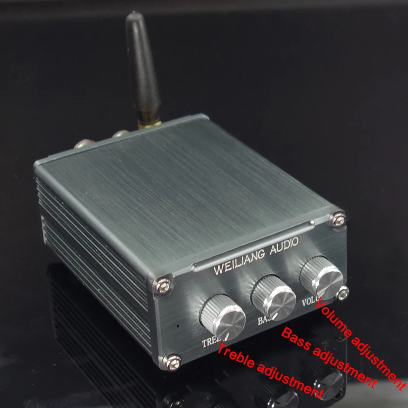 15W*2 Digital Power Amplifier DC7-15V DIY DP4 Bluetooth 4.2 Power Amplifier Board with High and Bass Adjustment Preamp