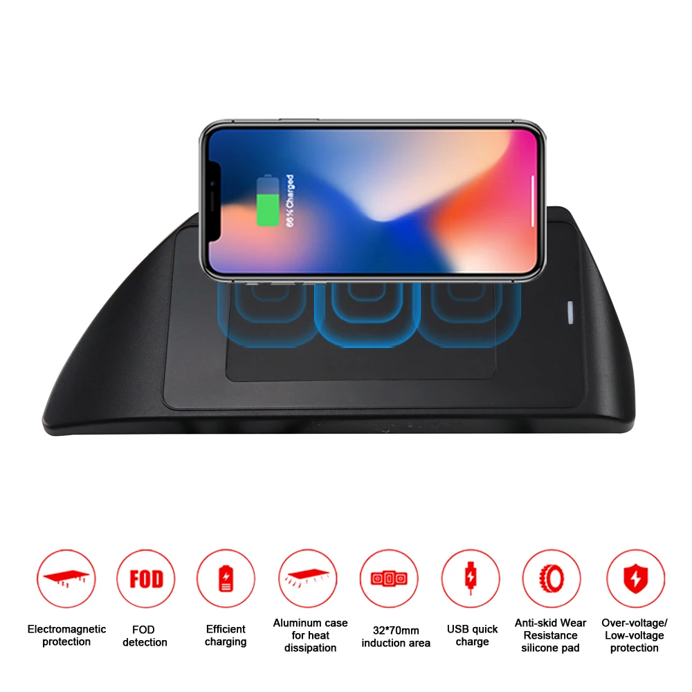 

Aotsr QI Wireless Car Charger For JEEP Renegade 2018 Intelligent Infrared Fast Wireless Sensitive Charging Phone Holder