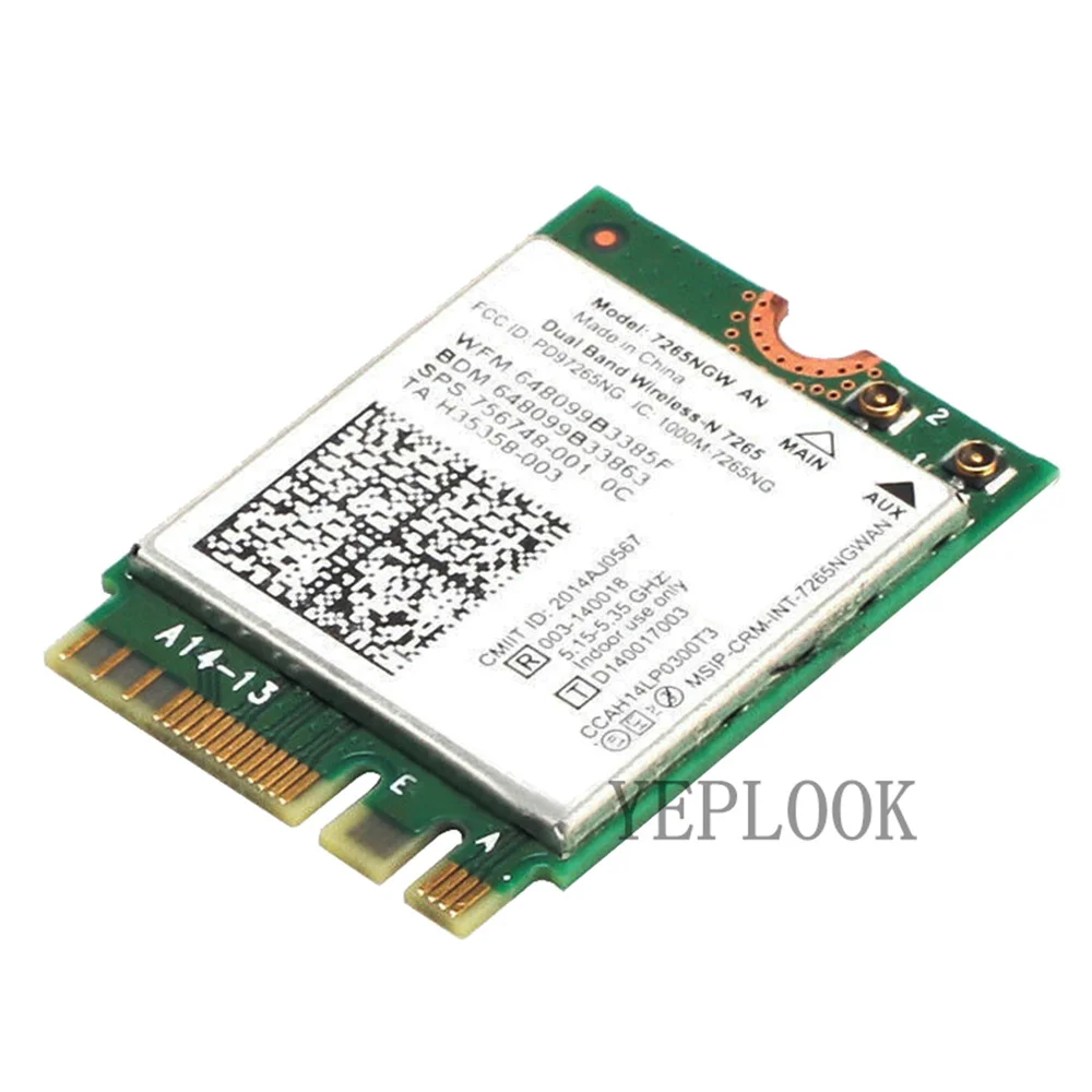 Wifi Card 7265NGW AN Wireless N 7265AN Dual Band 2.4GHz/5GHz 300Mbps Bluetooth 4.0 NGFF M.2 802.11a/g/n Network Card