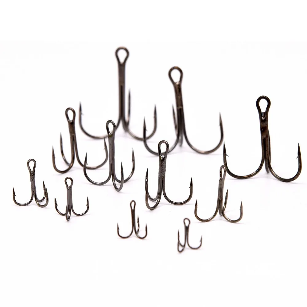 100pcs Múltipla Tamanho Agudos Ganchos Gancho De Pesca para Iscas Tamanho 12 10 8 6 4 2 1 1/0 2/0 3/0 4/0 5/0 Cor Preta [YG0001]