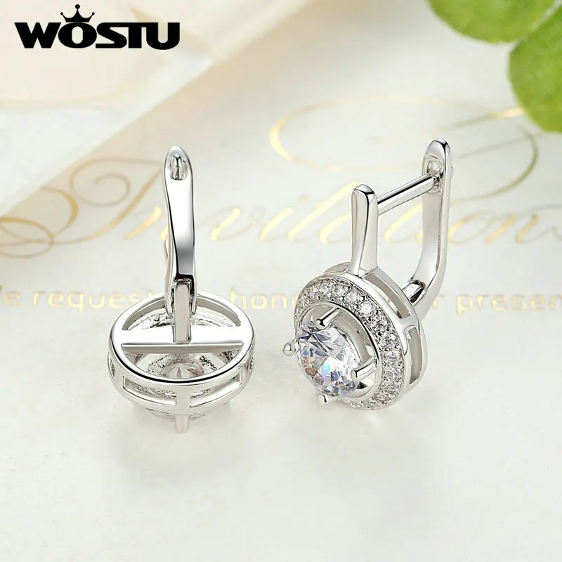 2019 High Quality AAA CZ Crystal White Gold Color Stud Earring for Wedding Romantic Luxury Jewelry XCNE106