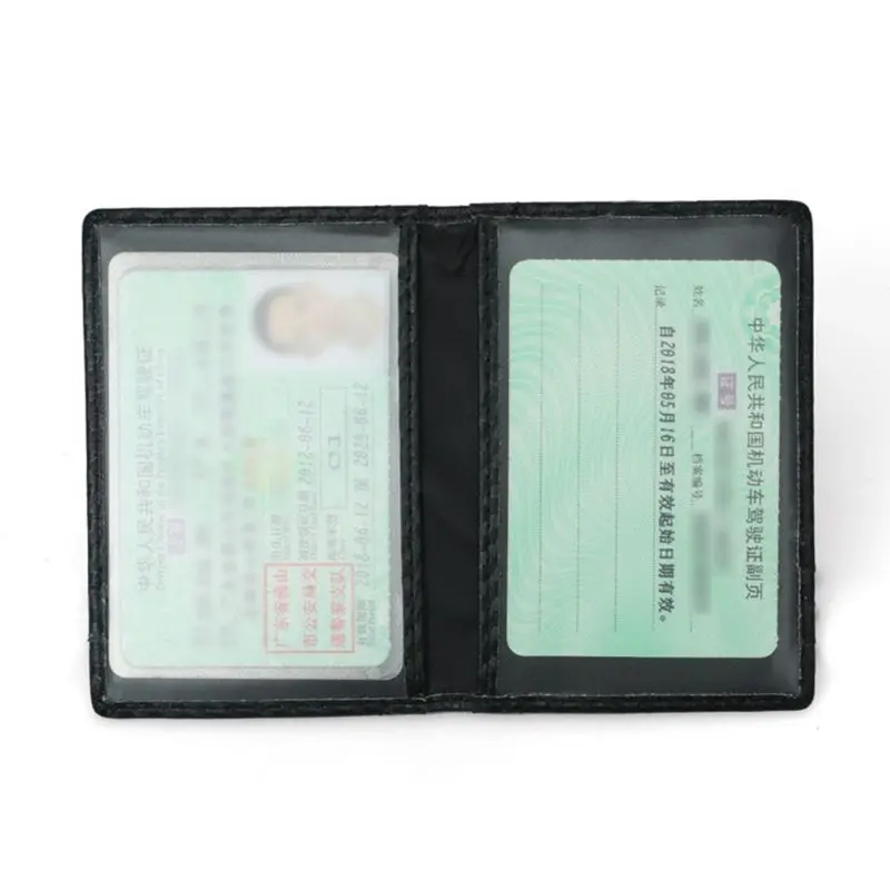 066F Men PU Leather Credit Card Driver License Holder Cards Case Pocket Wallet