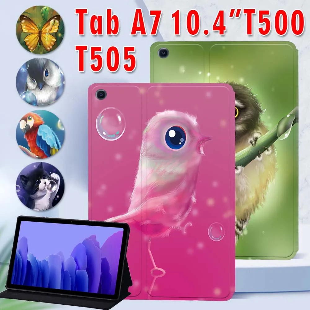 Tablet Cover Case for Samsung Galaxy Tab A7 2020 10.4 Inch SM-T500 SM-T505 Animal Series Print Pattern Protective Cover