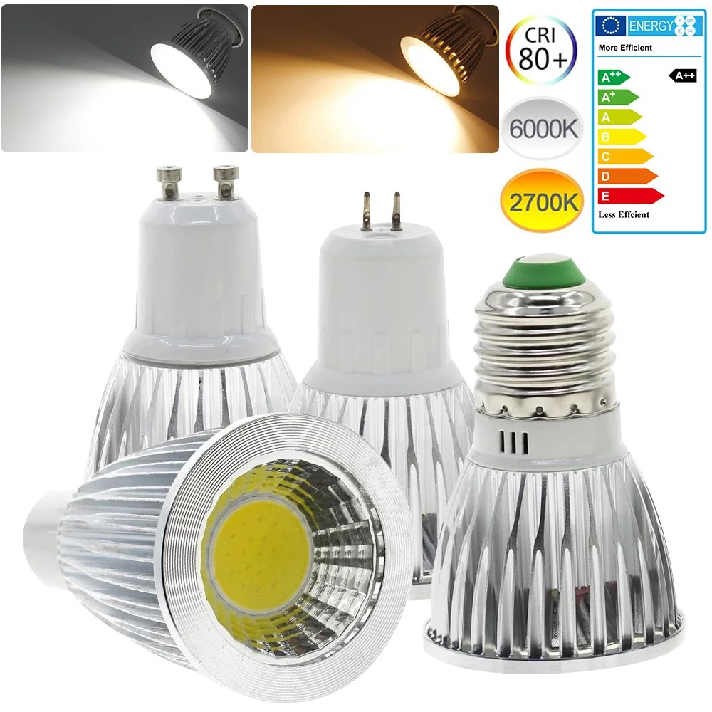 E27 E14 GU10 GU5.3 LED Bulb 9W 12W 15W Super Bright Lamp Bulb AC85-265V COB Spotlight Warm Cold White Aluminum Bulb bombilla led