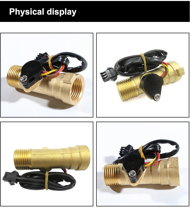 1/2 "männlich Weiblich Gewinde Wasser Flow Sensor Messing 1,75 MPa Halle Sensor Puls Turbine Durchflussmesser DC5 ~ 18V – Detail 7