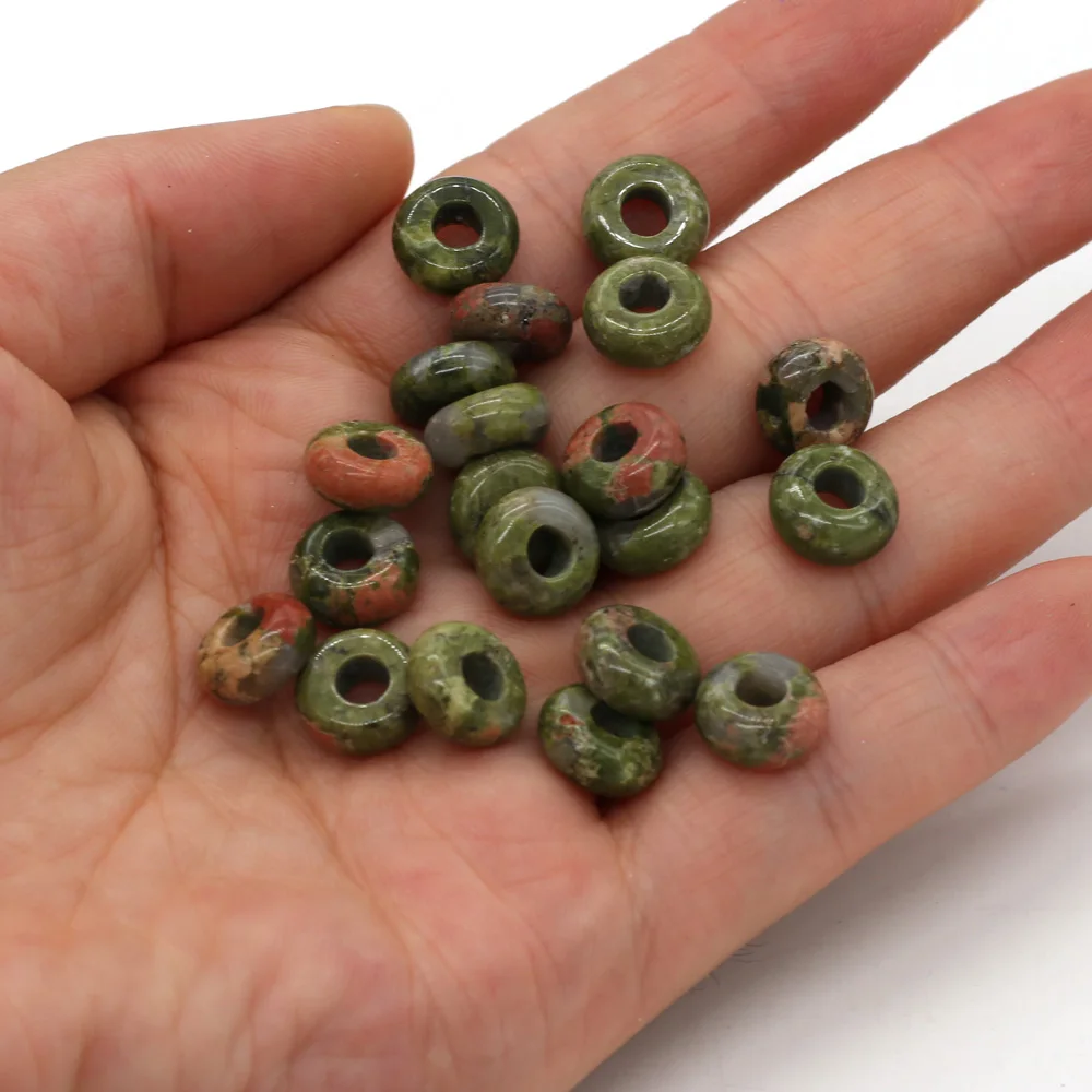 Großhandel 100 Stück Natursteinperlen, großes Loch, Abacus-Form, Agts-Steinperlen für die Herstellung von Schmuck, Halsketten, Loch 4 mm, Größe 5 x 10 mm – Detail 37