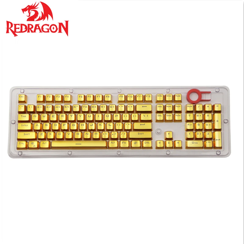 Redragon keycaps 104 duplo tiro retroiluminado galvaniza pudim keycap conjunto com extrator para diy cereja mx rgb teclado mecânico