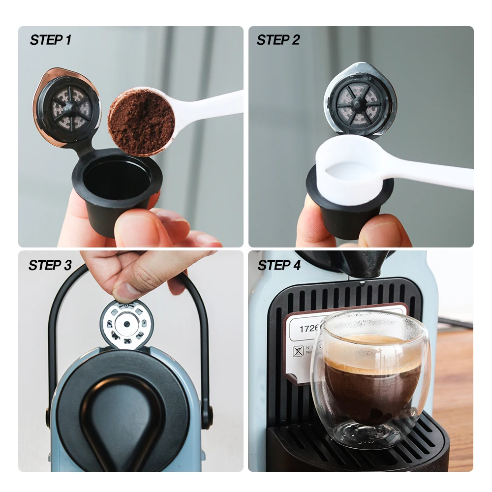RECAFIMIL Refillable Coffee Capsule For Nespresso Stainless Steel Reusable Crema Version Coffee Pod For Nescafe Machine view 6