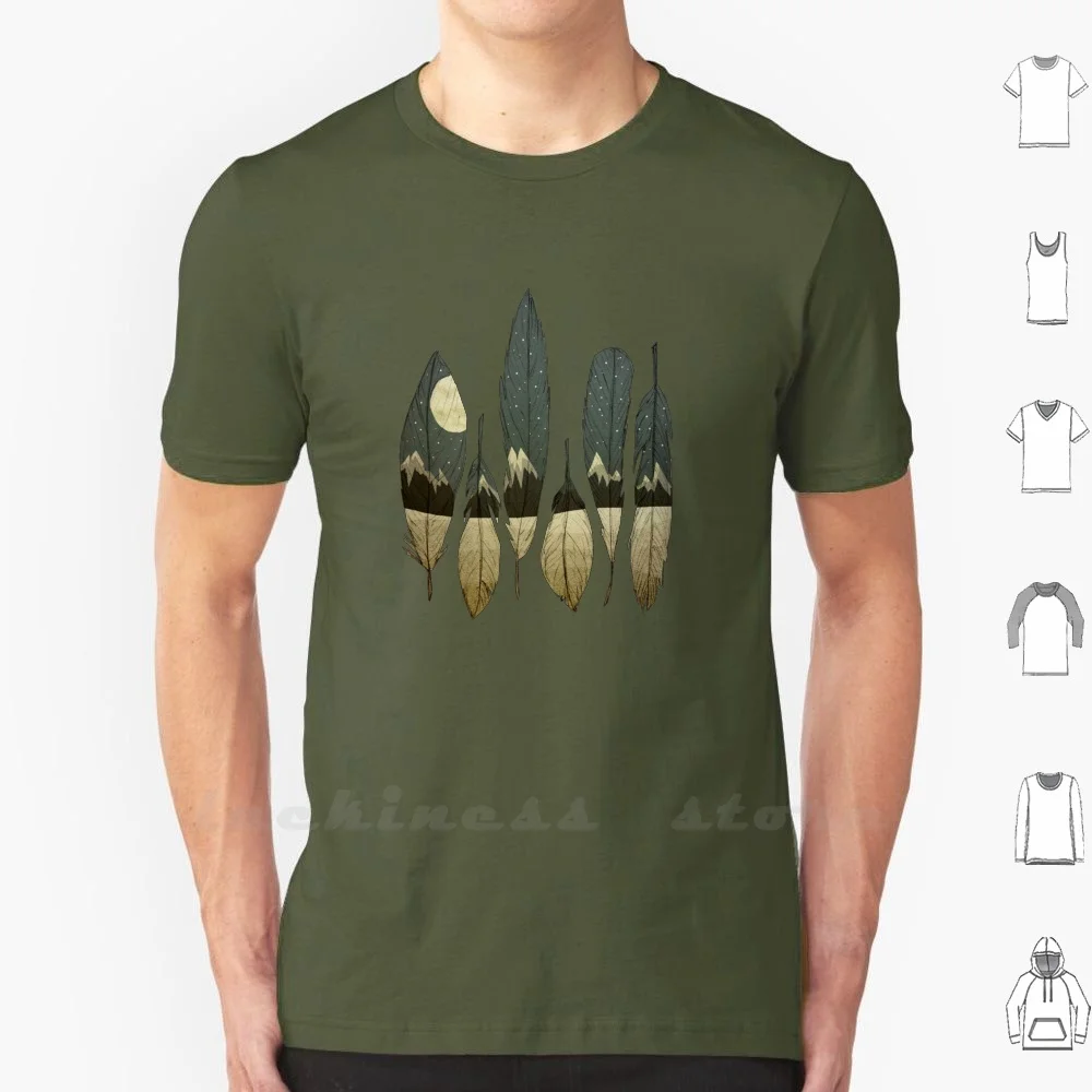 The Birds Of Winter T Shirt Ringer Cotton Men Women Teenage Feathers Winter Snow Mountains Moon Stars Night Sky Nature Birds