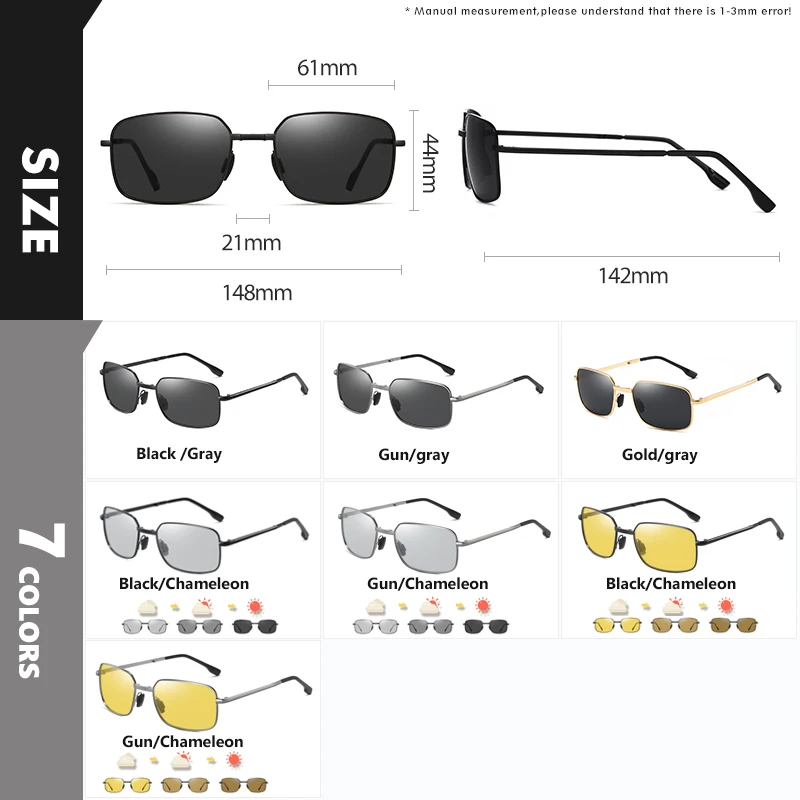 CoolPandas Top Quality Alloy Fold Photochromic Sunglasses Polarized Men Folding Sun Glasses for Women Anti-Glare zonnebril heren