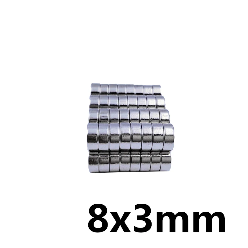 20/50/100/200/300PCS 8x3 mm Rare Earth Magnets Diameter 8x3mm Small Round Magnet 8mmx3mm Permanent Neodymium Magnets D8*3mm 8*3