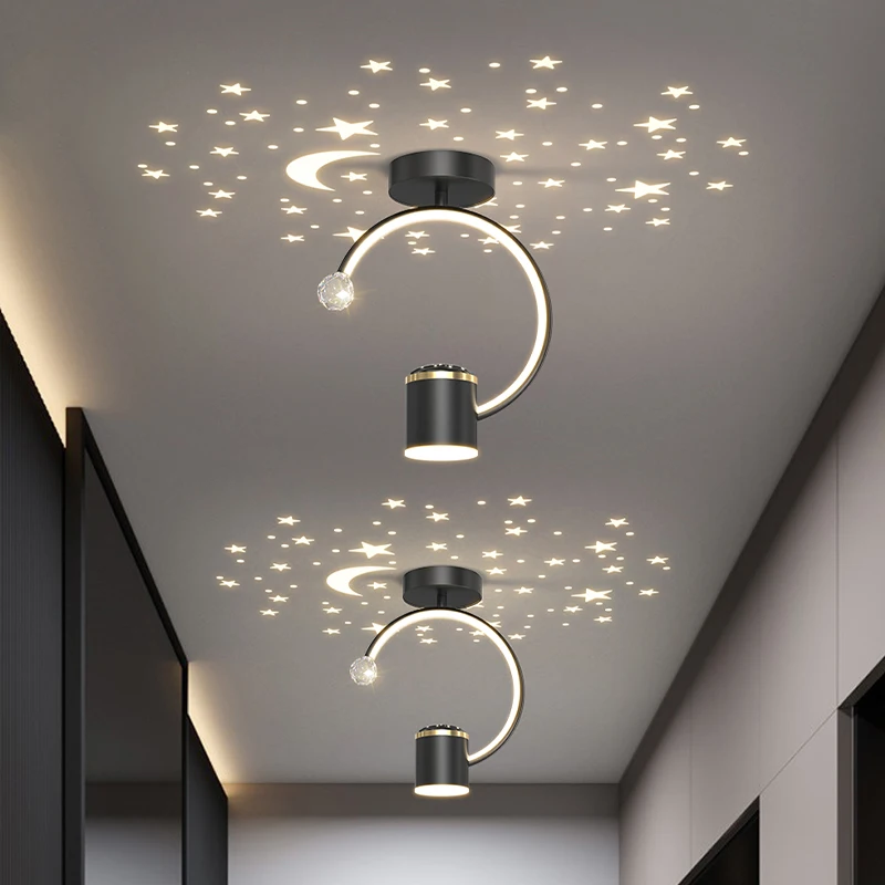 Modern Ceiling Lights Aisle lights Corridor Lights Round Nordic Minimalist room Entrance Hall Fixtures Star effect crystal lamp