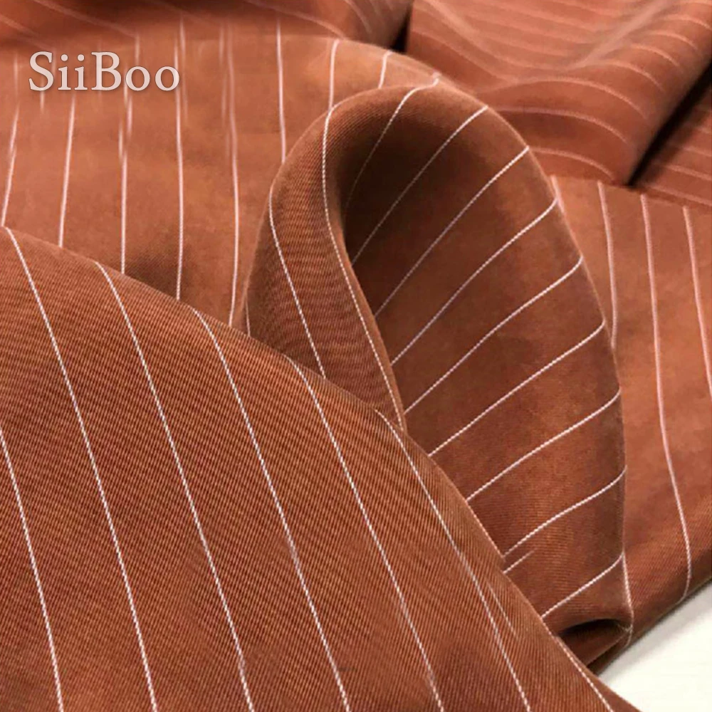 Chinese cheap fabrc multi color stripe weighted 100% cupro sand washed fake silk fabric apparel for dress telas stoffen SP5532