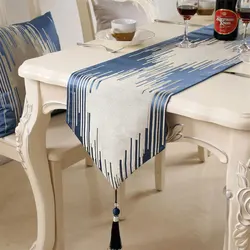 Nordic Style Soft Polyester Table Runner Narrow Tablecloth Coffee Bed Runner With Tassel For Wedding Decoration