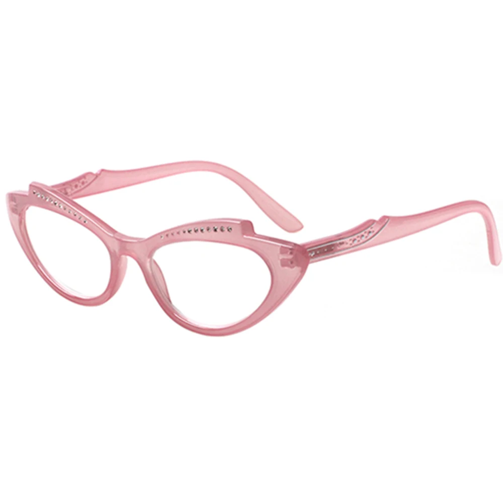 Henotin-Lunettes de lecture avec monture en œil de chat pour femme, design à charnière à ressort, lunettes à la mode, lecteur HD